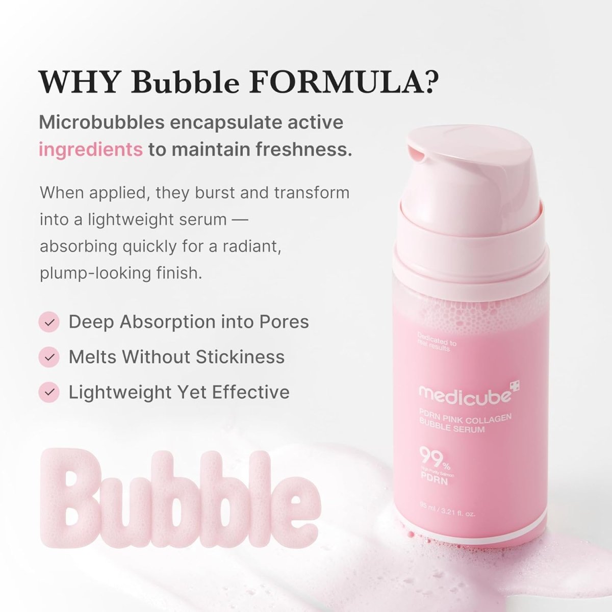 Medicube PDRN Pink Collagen Bubble Serum 95ml | Lakinza K - beauty Canada