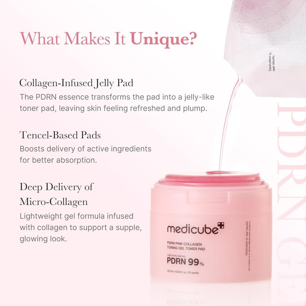 Medicube PDRN Pink Collagen Toning Gel Toner Pad 120ml / 70pads | Lakinza K - beauty Canada