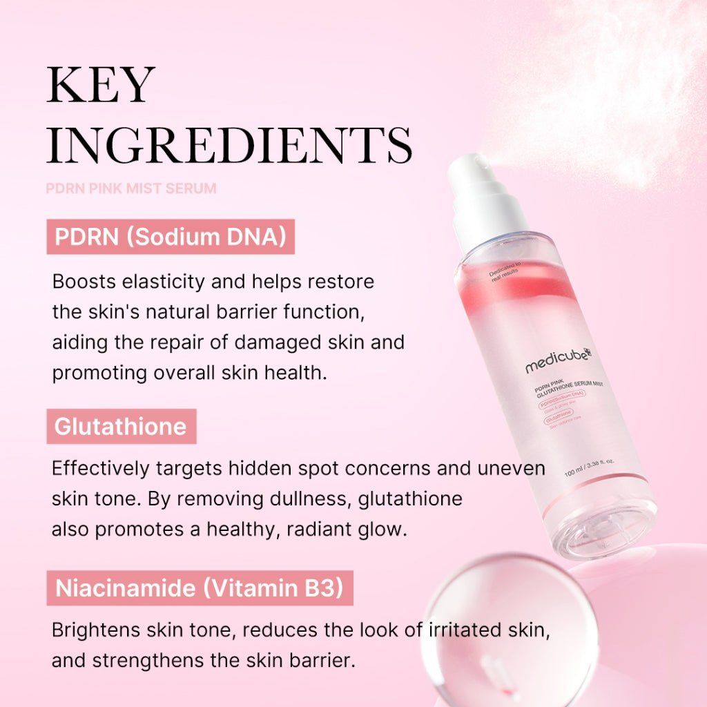 medicube PDRN Pink Glutathione Serum Mist 100ml Lakinza K-beauty