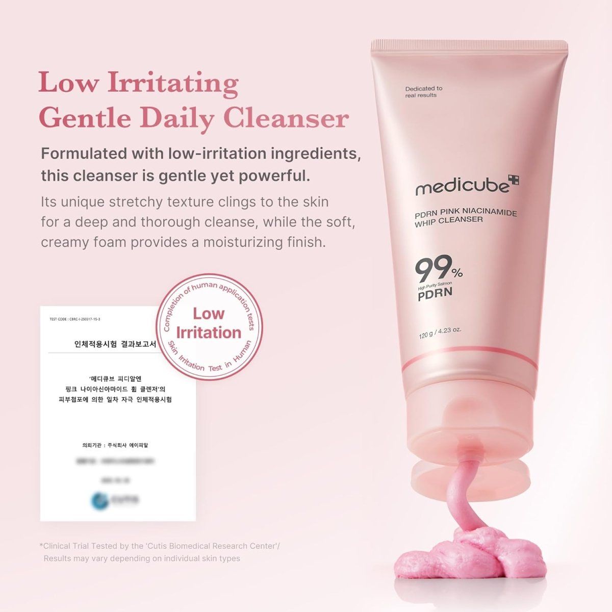 Medicube PDRN Pink Niacinamide Whip Cleanser 120g Lakinza K-beauty