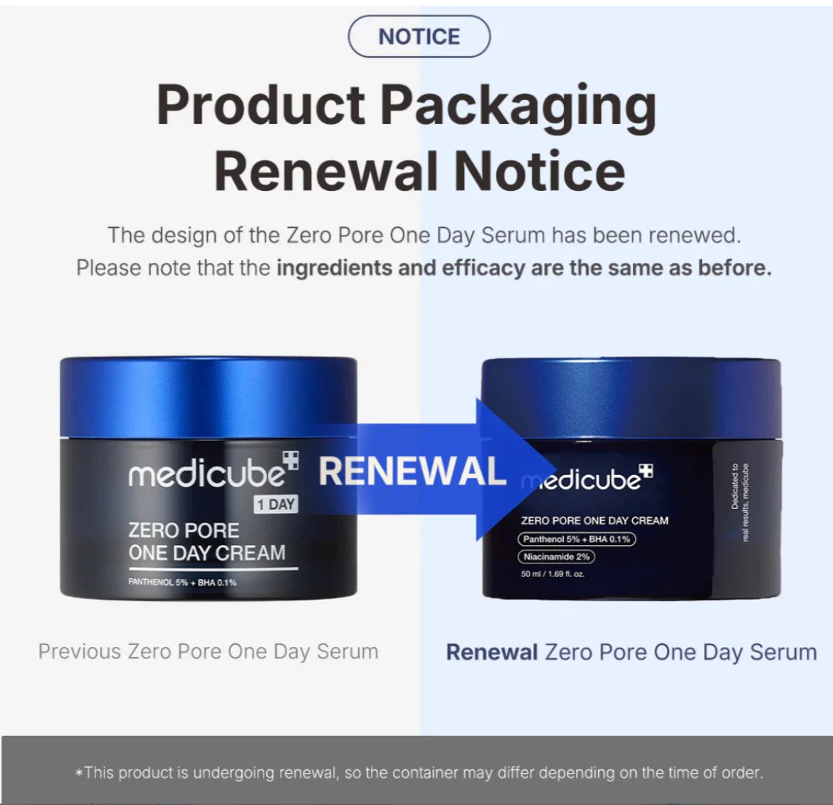 Medicube Zero Pore One Day Cream 50ml | Lakinza K - beauty Canada