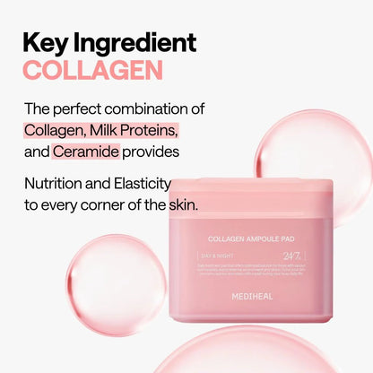 Mediheal Collagen Ampoule Pad 170ml / 100pads | Lakinza K - beauty Canada