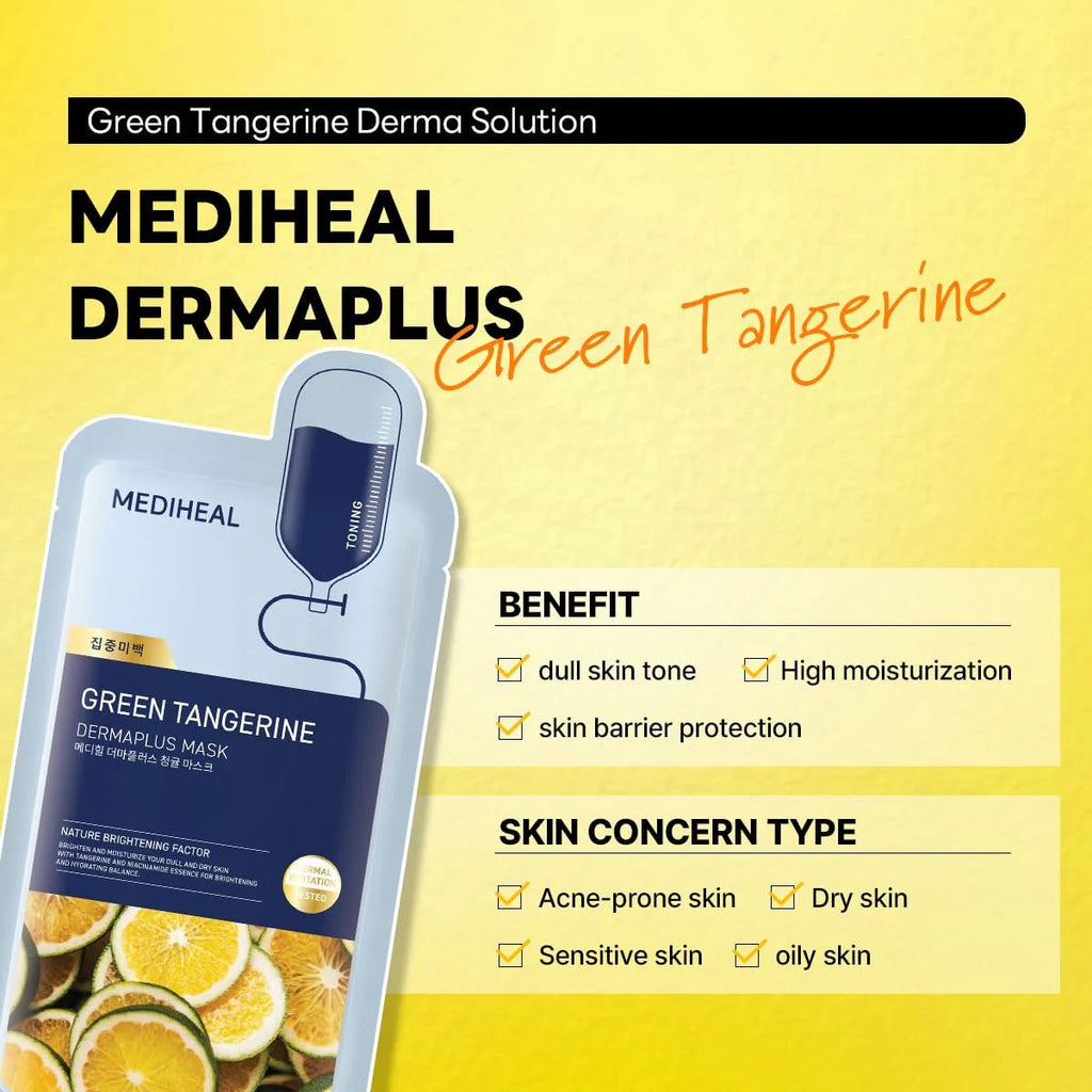 Mediheal Dermaplus Green Tangerine Mask 22ml | Lakinza K - beauty Canada