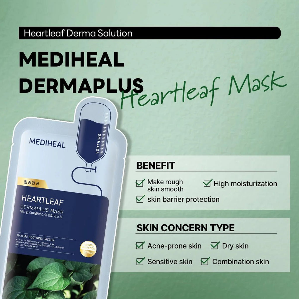 Mediheal Dermaplus Heartleaf Mask 22ml | Lakinza K - beauty Canada