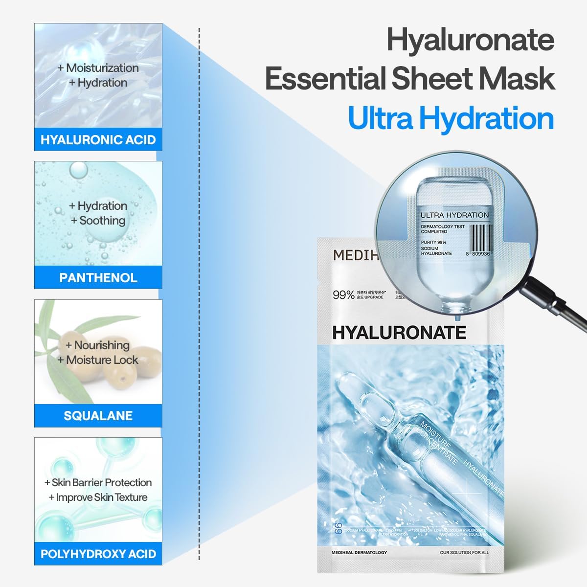 Mediheal Hyaluronate Essential Mask Ultra Hydration 24ml | Lakinza K - beauty Canada