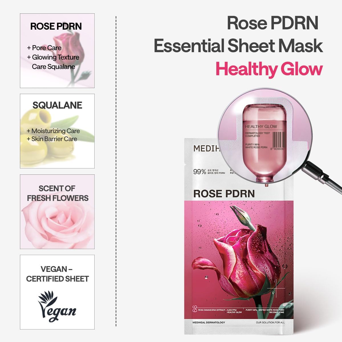 Mediheal Rose PDRN Essential Mask_Healthy Glow 24ml Lakinza K-beauty