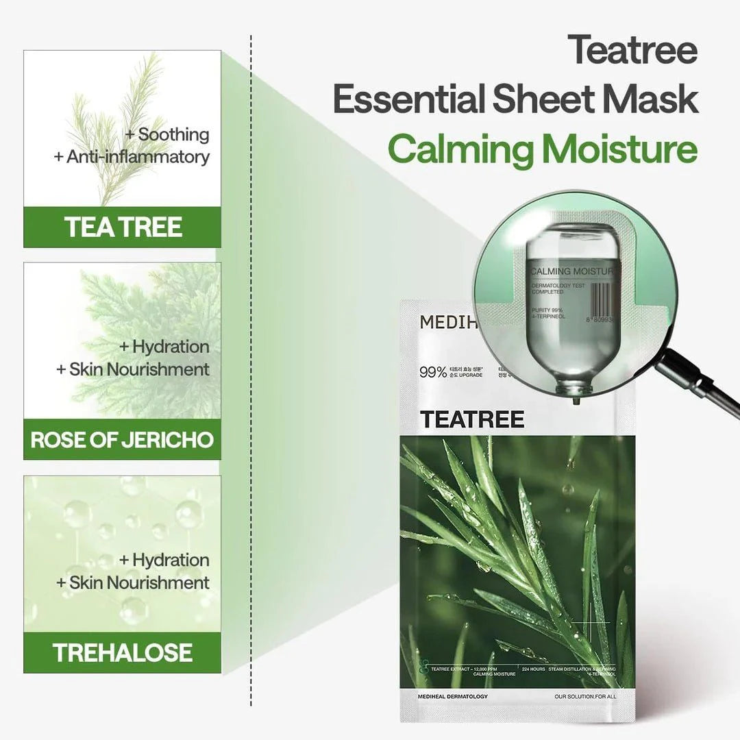 Mediheal Teatree Essential Mask Calming Moisture 24ml Lakinza K-beauty