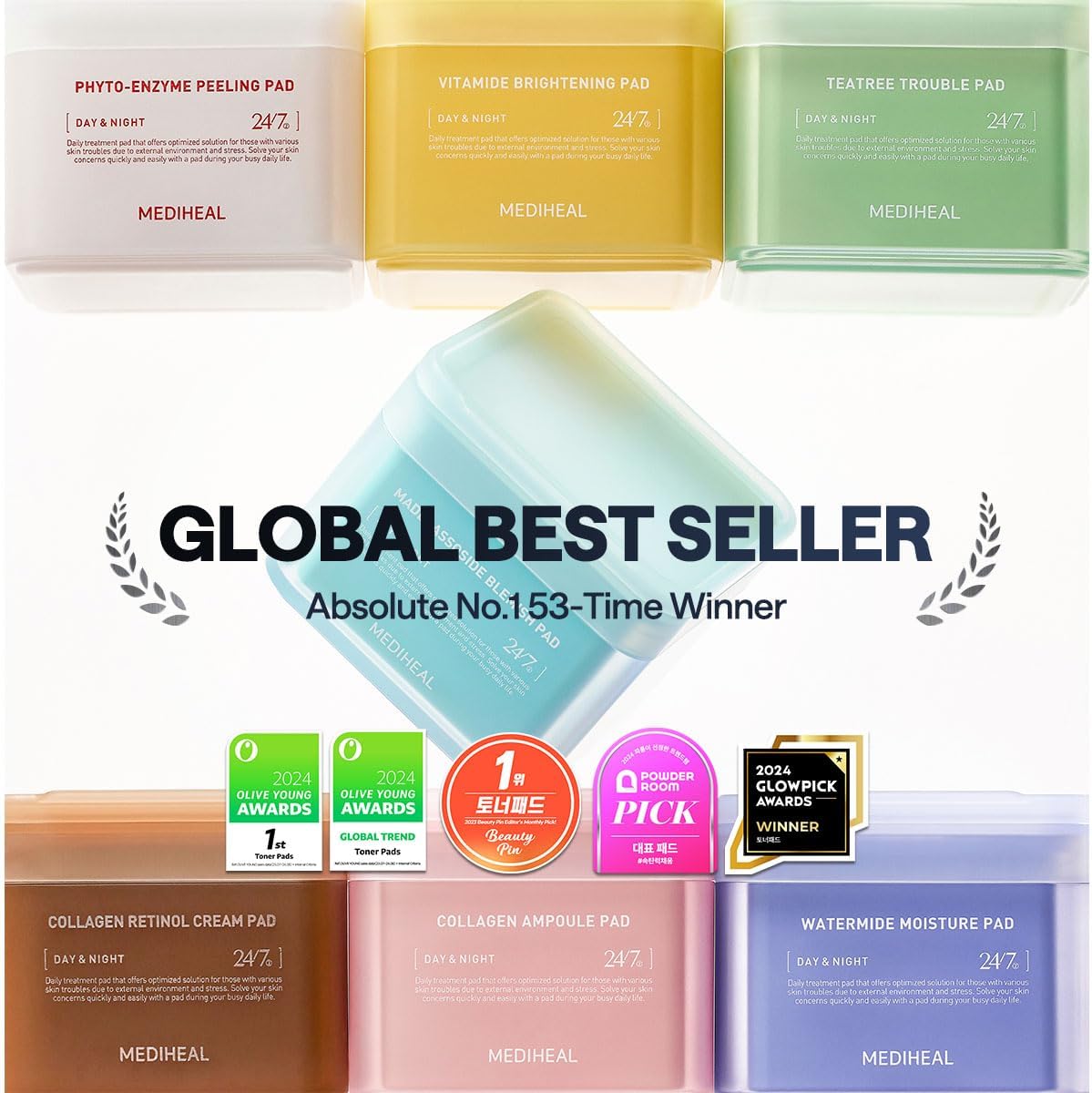 Mediheal Vitamide Brightening Pad 180ml / 100pads | Lakinza K - beauty Canada