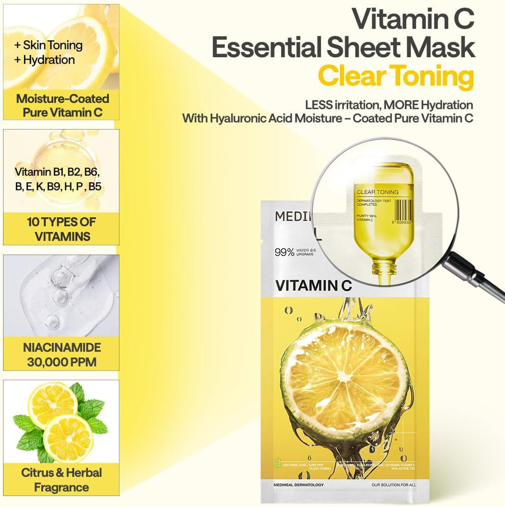 Mediheal Vitamin C Essential Mask_Clear Toning 24ml | Lakinza K - beauty Canada