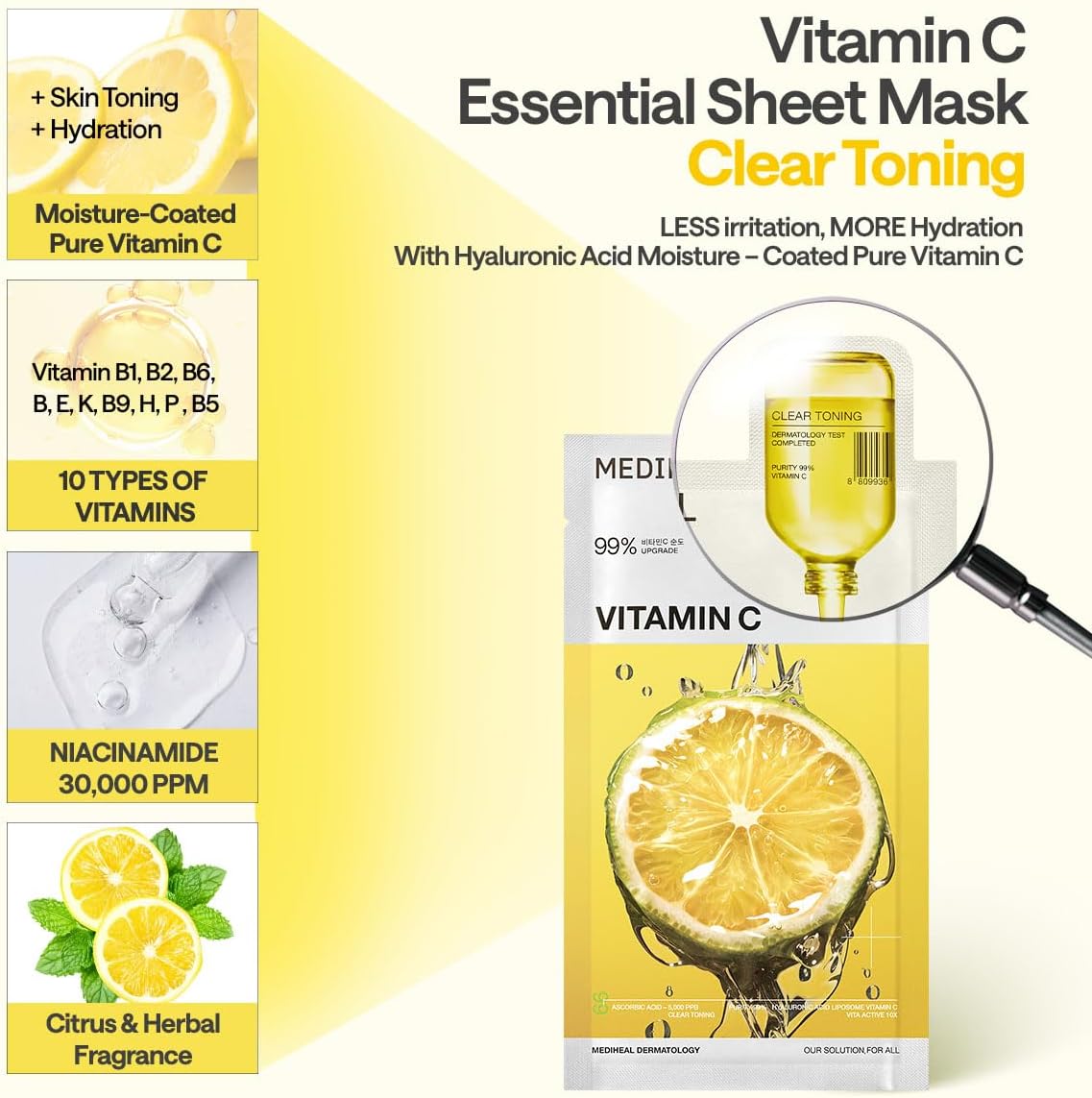 Mediheal Vitamin C Essential Mask_Clear Toning 24ml | Lakinza K - beauty Canada