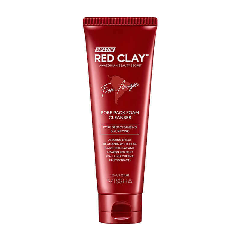 MISSHA Amazon Red Clay Pore Pack Foam Cleanser 120ml Lakinza K-beauty