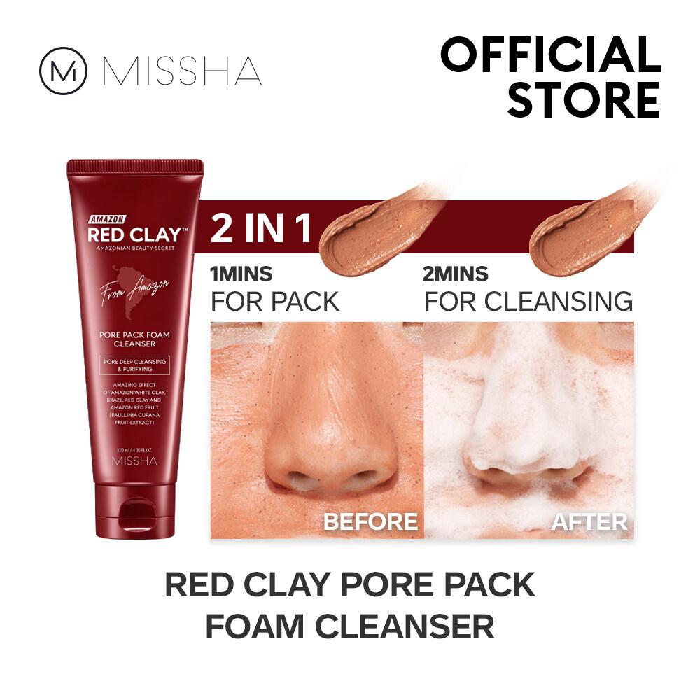 MISSHA Amazon Red Clay Pore Pack Foam Cleanser 120ml | Lakinza K - beauty Canada