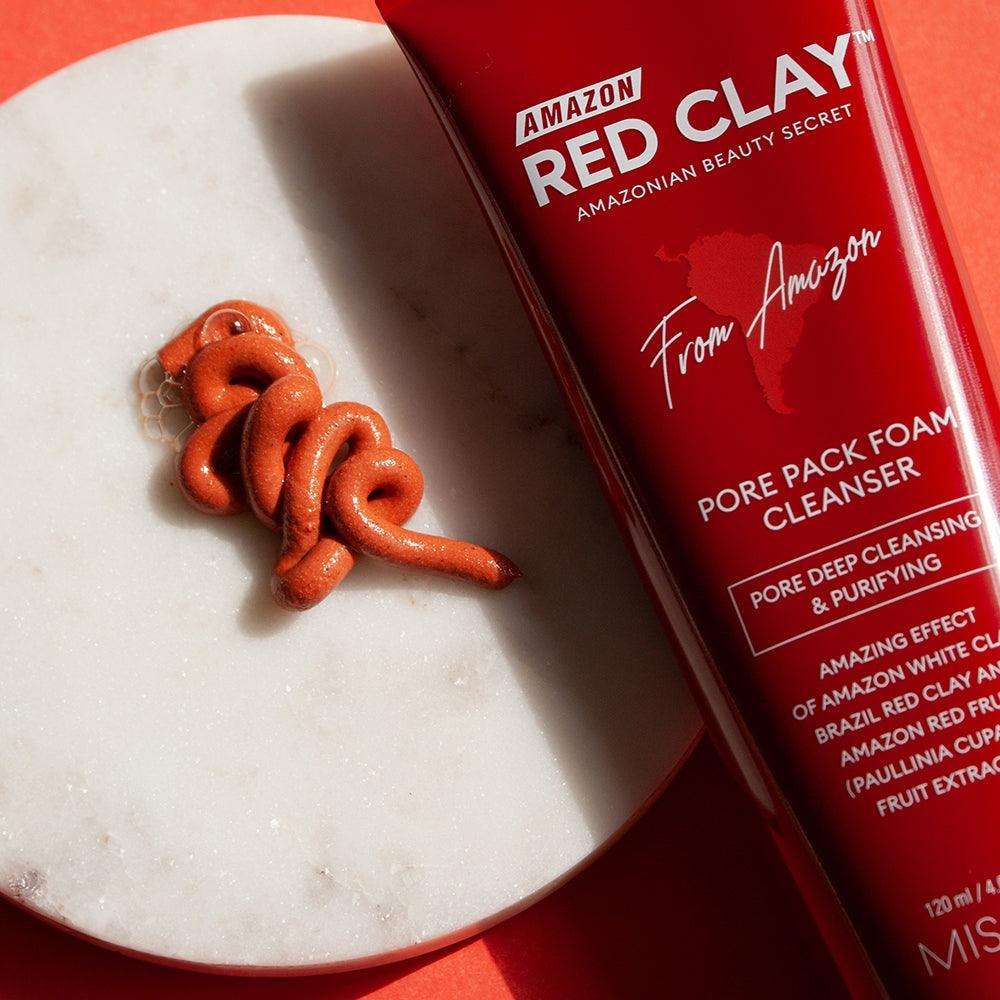 MISSHA Amazon Red Clay Pore Pack Foam Cleanser 120ml Lakinza K-beauty