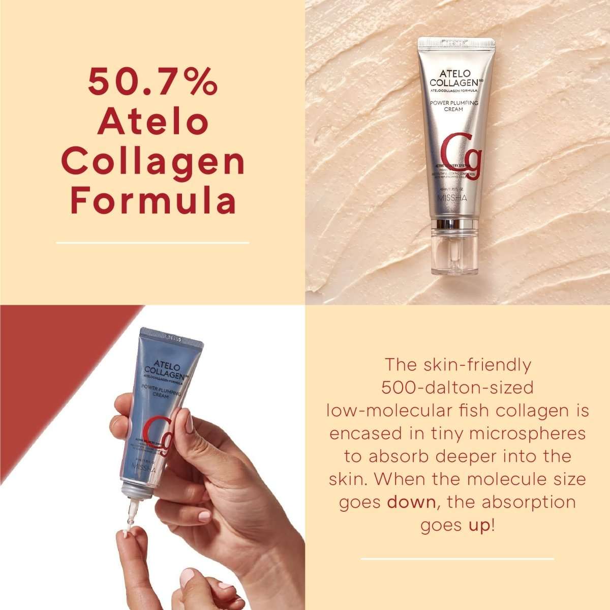 MISSHA Atelo Collagen 500 Power Plumping Cream 40ml Lakinza K-beauty