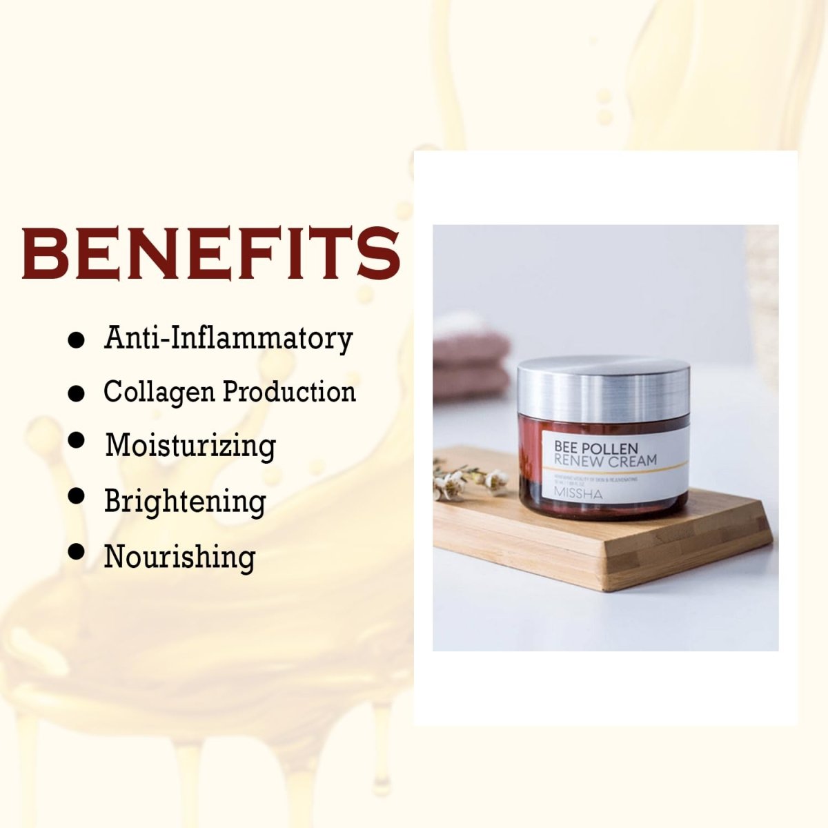 MISSHA Bee Pollen Cream 50ml Lakinza K-beauty