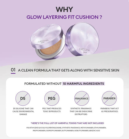 MISSHA Layering Fit Cushion Semi - matte 15g | Lakinza K - beauty Canada