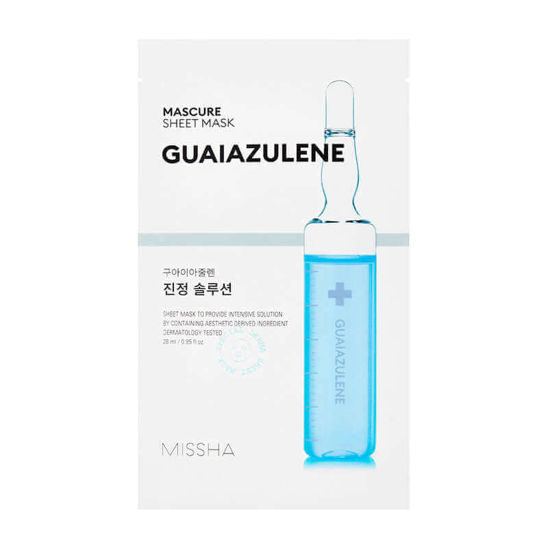 MISSHA Mascure Calming Solution Sheet Mask Guaiazulene 27ml Lakinza K-beauty
