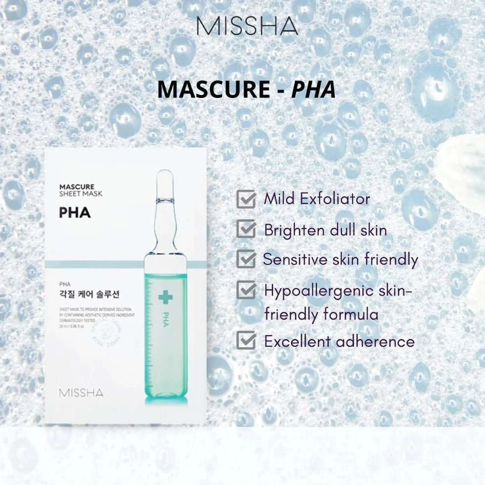 MISSHA Mascure Peeling Solution Sheet Mask PHA 27ml Lakinza K-beauty