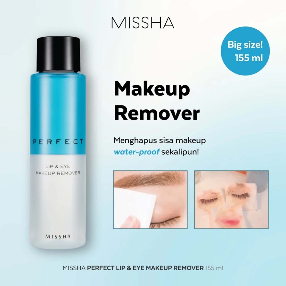 MISSHA Perfect Lip and Eye Make Up Remover 155ml Lakinza K-beauty