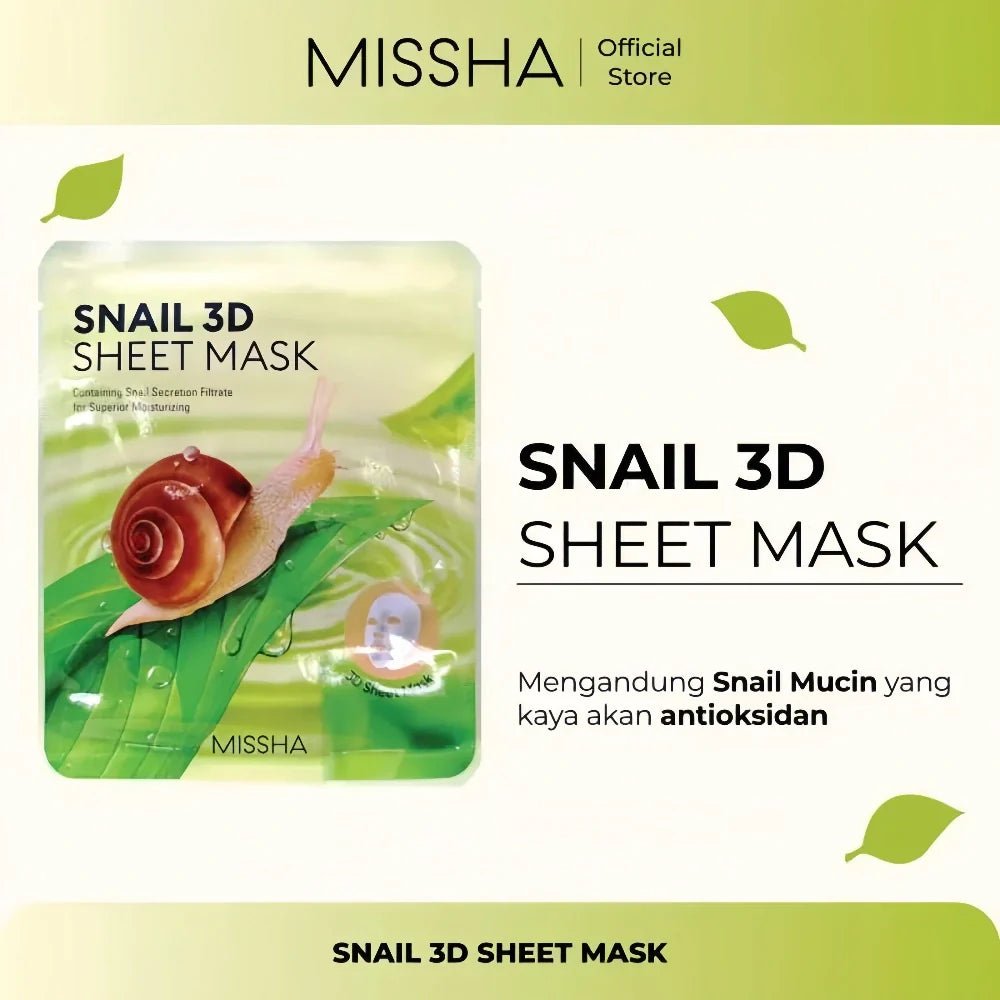 MISSHA Snail 3D Sheet Mask Lakinza K-beauty