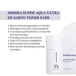 MISSHA Super Aqua Hyalron Toner Pads 180g / 90pads Lakinza K-beauty