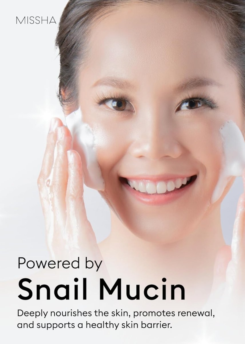 MISSHA Super Aqua Snail Cleansing Foam 100ml Lakinza K-beauty