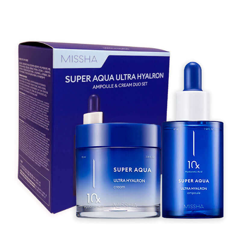 MISSHA Super Aqua Ultra Hyalron Ampoule & Cream Duo Set Lakinza K-beauty
