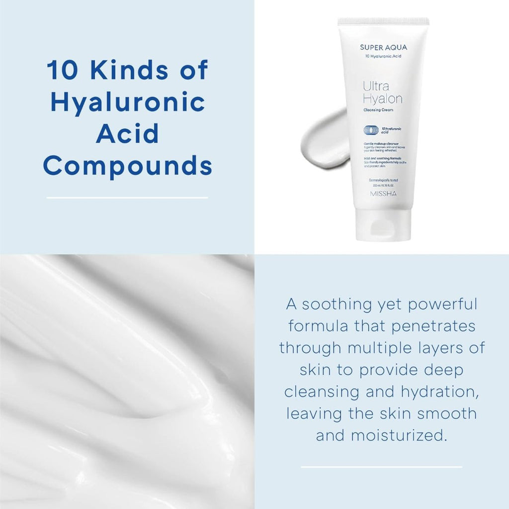 MISSHA Super Aqua Ultra Hyalron Cleansing Cream 200ml | Lakinza K - beauty Canada