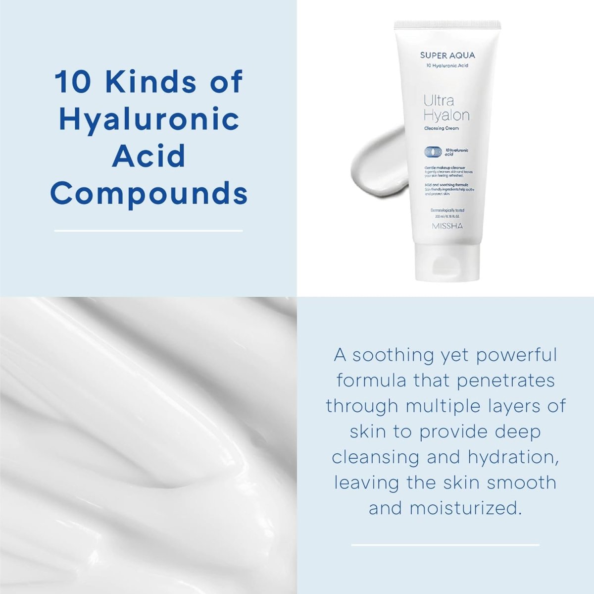 MISSHA Super Aqua Ultra Hyalron Cleansing Cream 200ml Lakinza K-beauty