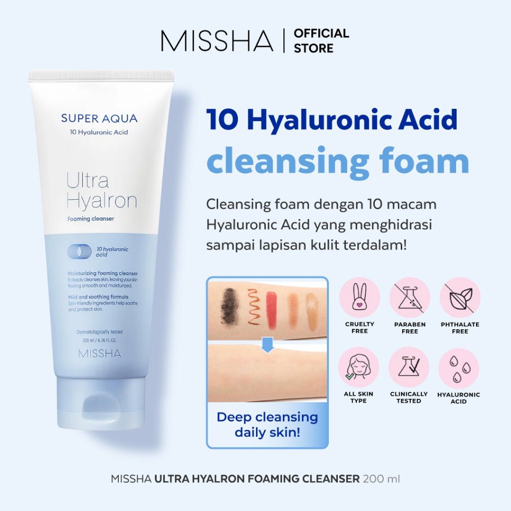MISSHA Super Aqua Ultra Hyalron Cleansing Foam 200ml | Lakinza K - beauty Canada