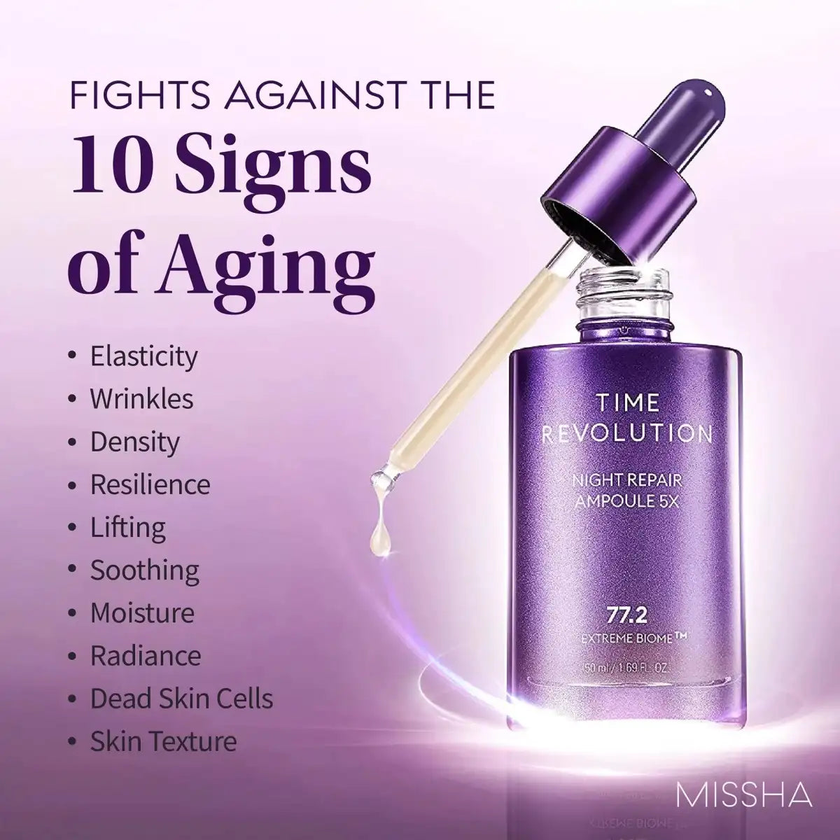 MISSHA Time Revolution Night Ampoule 5X 50ml Lakinza K-beauty