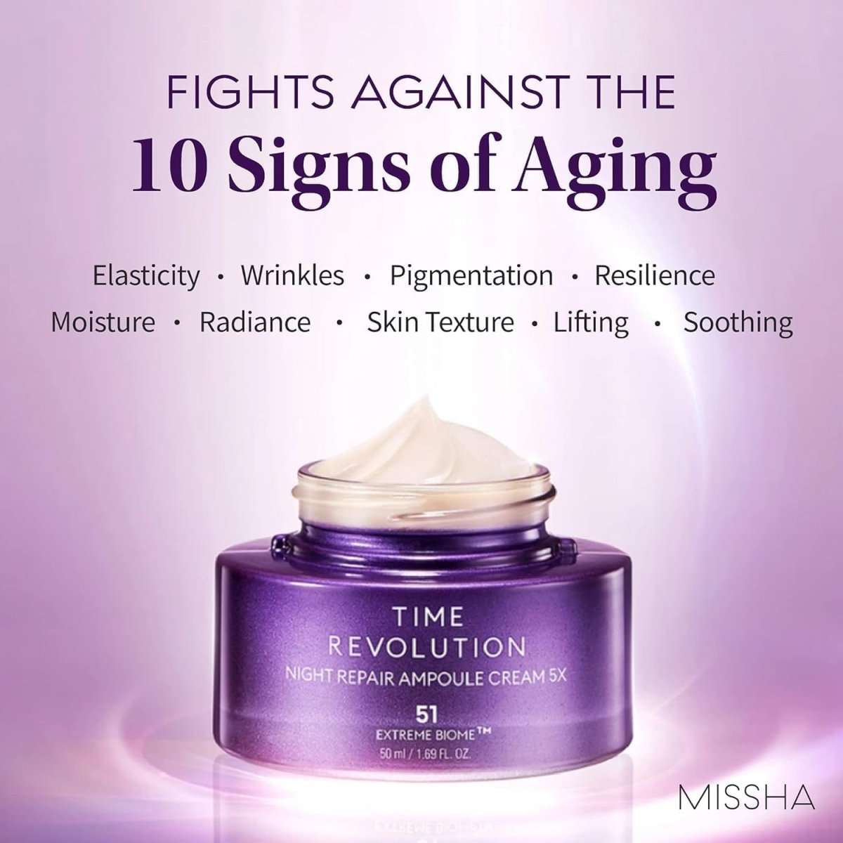 MISSHA Time Revolution Night Ampoule Cream 5X 50ml Lakinza K-beauty