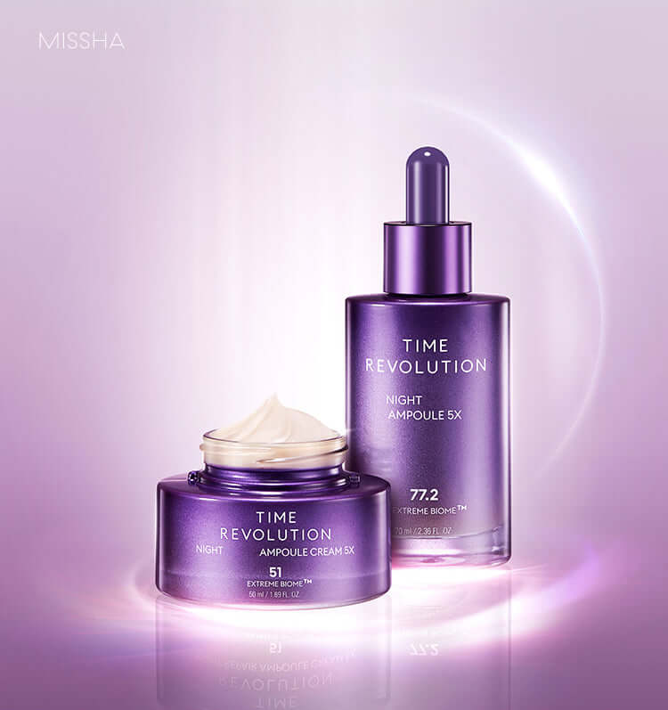 MISSHA Time Revolution Night Ampoule & Cream Duo Anti-aging Set Lakinza K-beauty