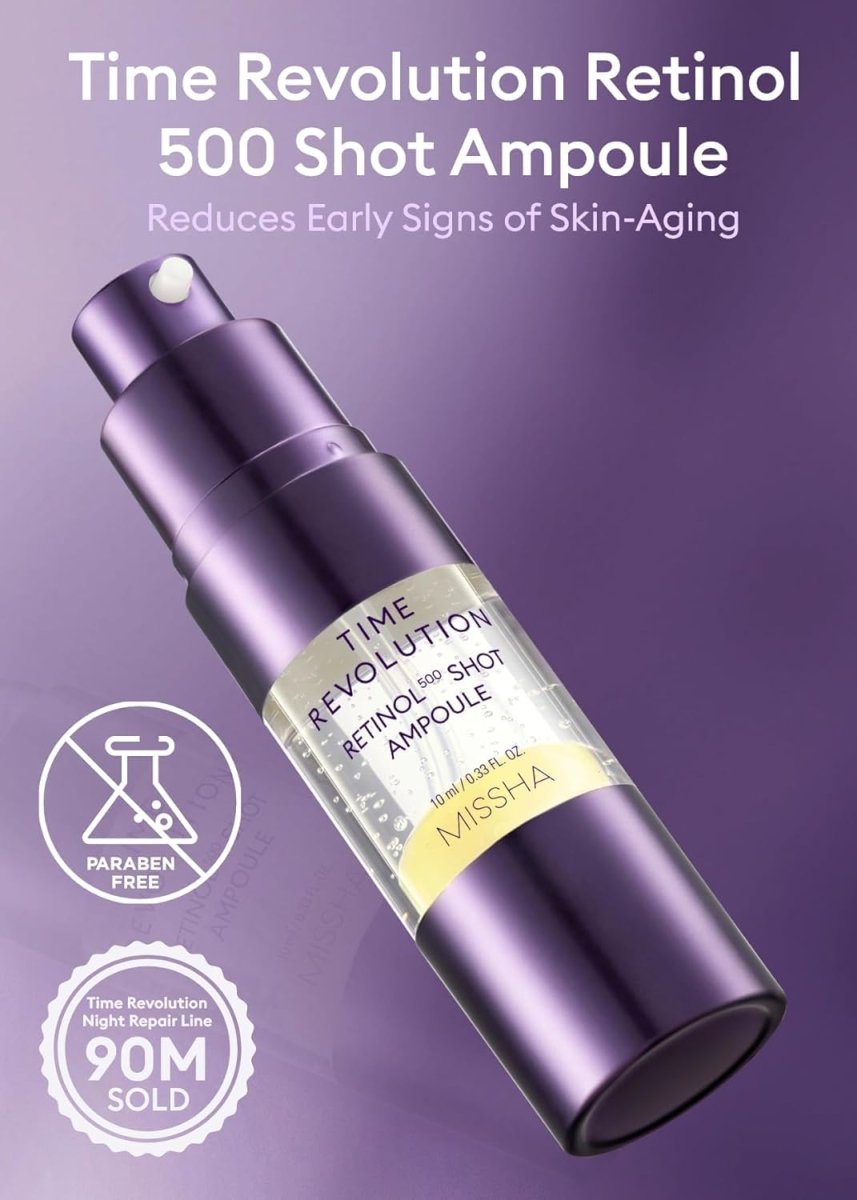 MISSHA Time Revolution Retinol 500 Shot Ampoule 10ml Lakinza K-beauty