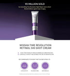 MISSHA Time Revolution Retinol 500 Shot Cream 60ml | Lakinza K - beauty Canada