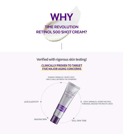 MISSHA Time Revolution Retinol 500 Shot Cream 60ml | Lakinza K - beauty Canada