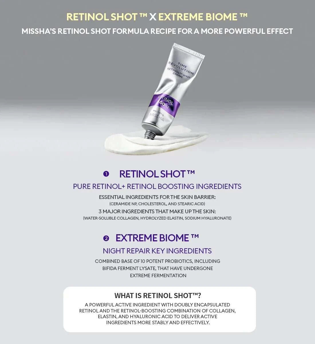 MISSHA Time Revolution Retinol 500 Shot Cream 60ml Lakinza K-beauty