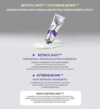 MISSHA Time Revolution Retinol 500 Shot Cream 60ml | Lakinza K - beauty Canada