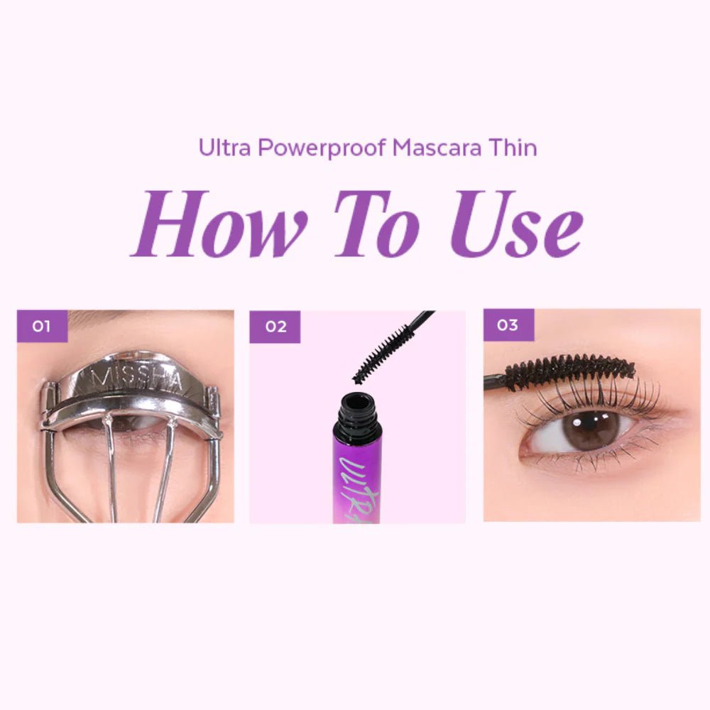 MISSHA Ultra Powerproof Thin Mascara Curling & Lengthening 9g Lakinza K-beauty