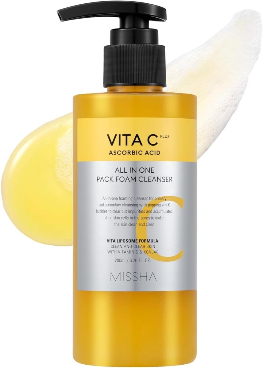 MISSHA Vita C Plus All in One Pack Foam Cleanser 200ml Lakinza K-beauty