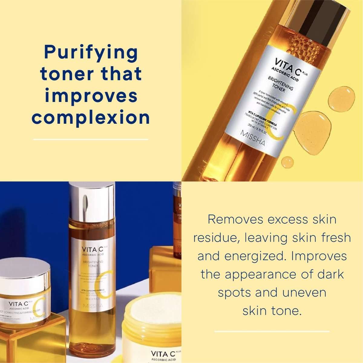 MISSHA Vita C Plus Brightening Toner 200ml Lakinza K-beauty