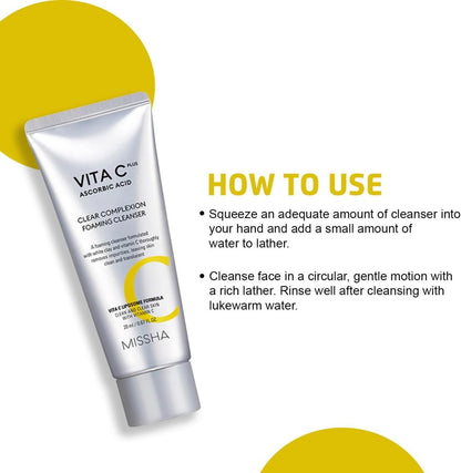 MISSHA Vita C Plus Clear Complexion Foaming Cleanser 120ml | Lakinza K - beauty Canada
