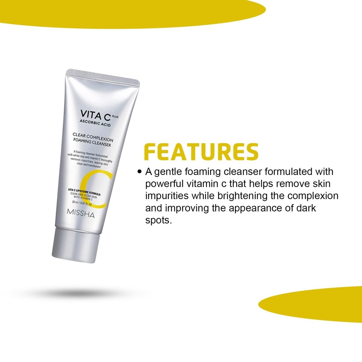 MISSHA Vita C Plus Clear Complexion Foaming Cleanser 120ml | Lakinza K - beauty Canada