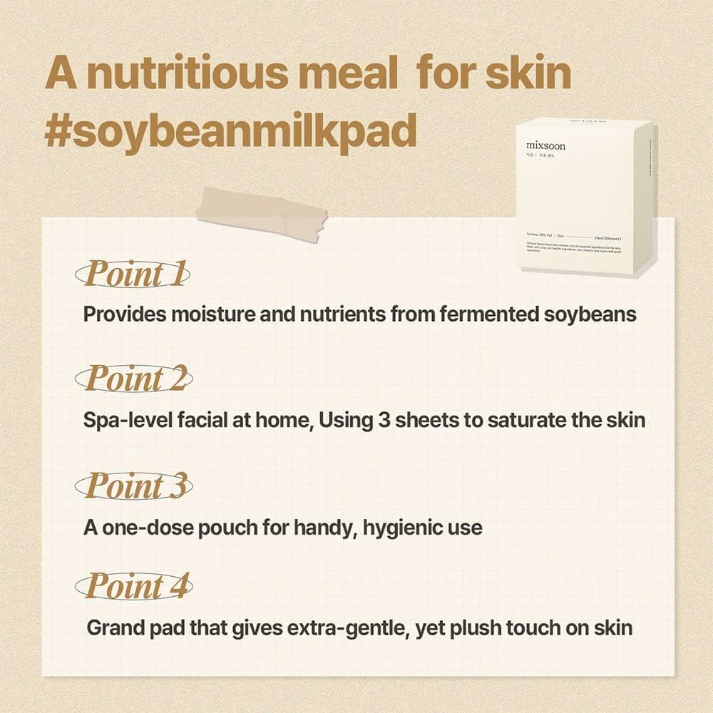 Mixsoon Soybean Milk Pad 16ml | Lakinza K - beauty Canada