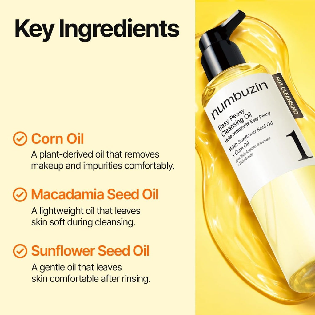 Numbuzin No.1 Easy Peasy Cleansing Oil 200ml | Lakinza K - beauty Canada