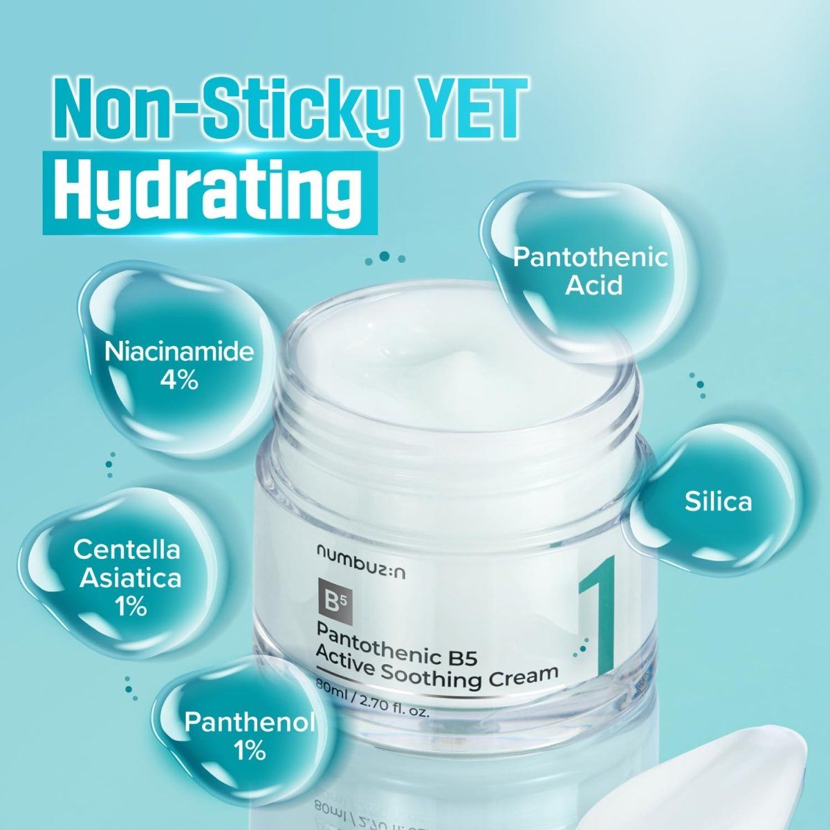 Numbuzin No.1 Pantothenic B5 Active Soothing Cream 80ml Lakinza K-beauty