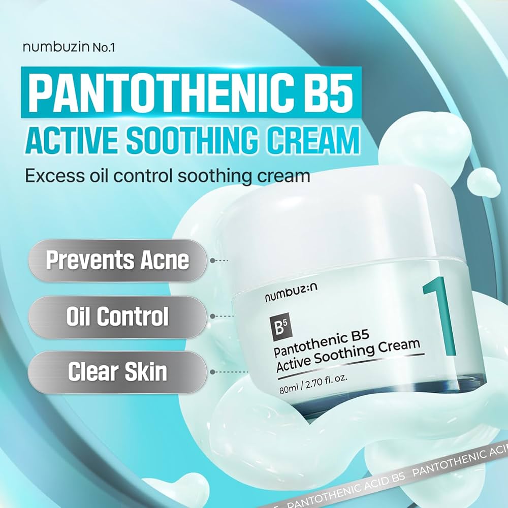 Numbuzin No.1 Pantothenic B5 Active Soothing Cream 80ml Lakinza K-beauty