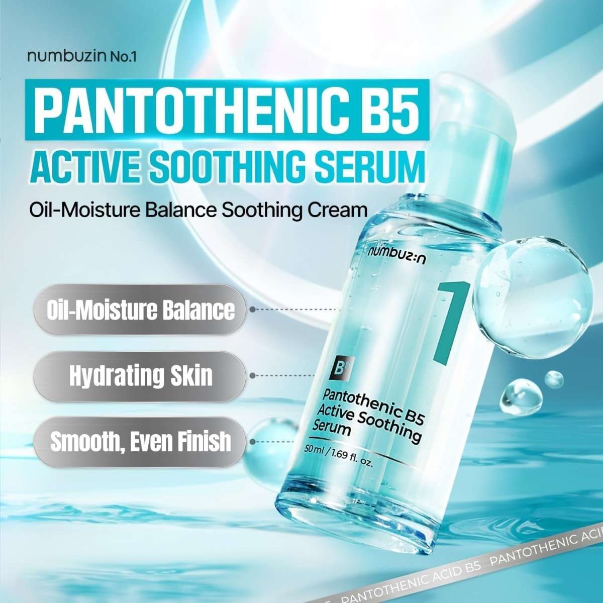 Numbuzin No.1 Pantothenic B5 Active Soothing Serum 50ml Lakinza K-beauty