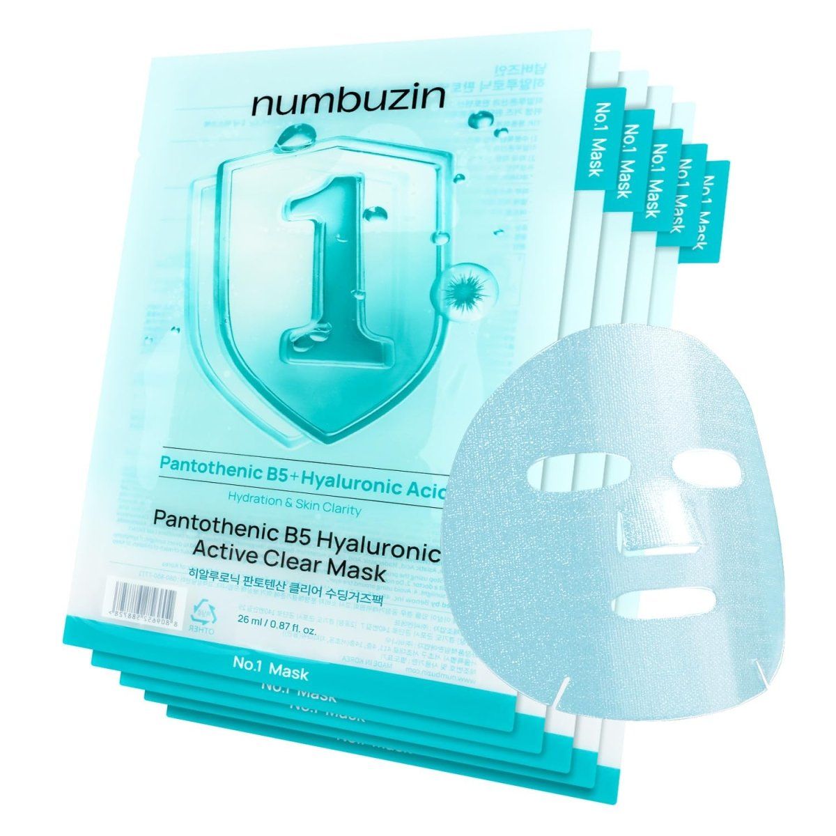 Numbuzin No.1 Pantothenic B5 Hyaluronic Active Clear Mask Lakinza K-beauty