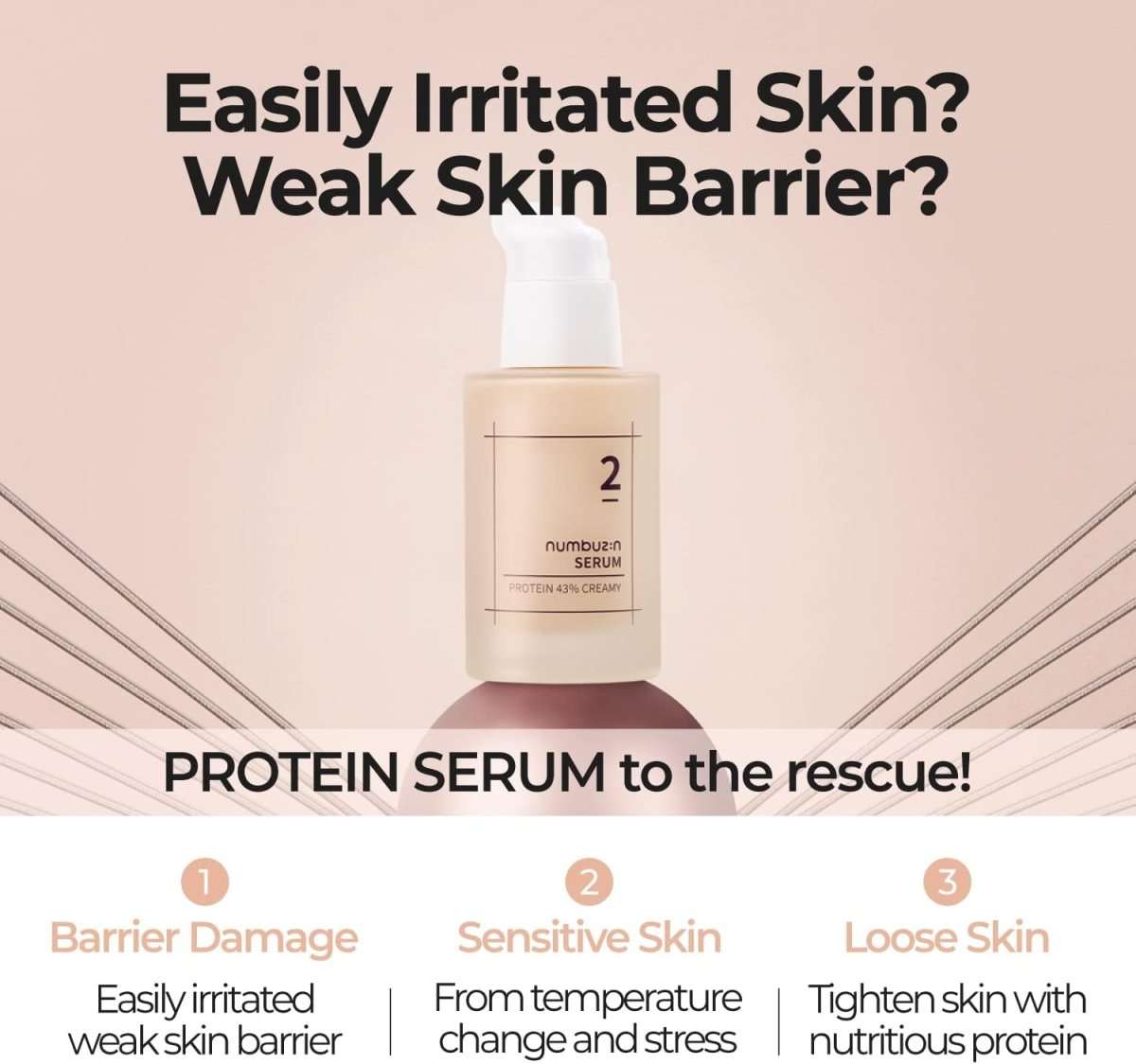 Numbuzin No.2 Protein 43% Creamy Serum 50ml Lakinza K-beauty